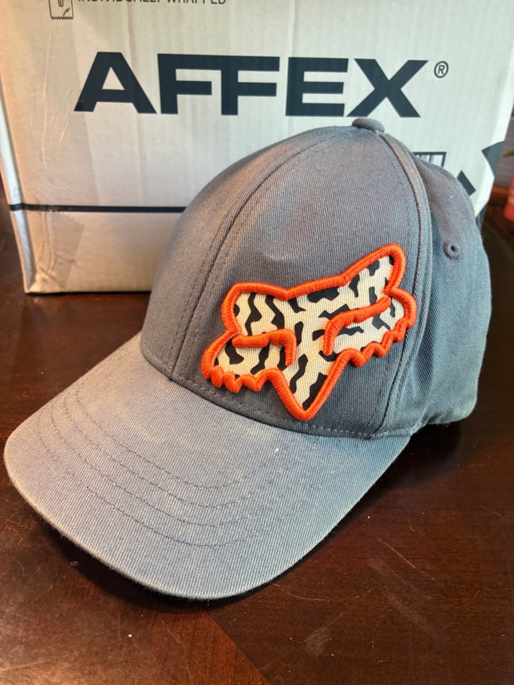 Fox Kids Gray Cap with Orange-Trim Fox Patch